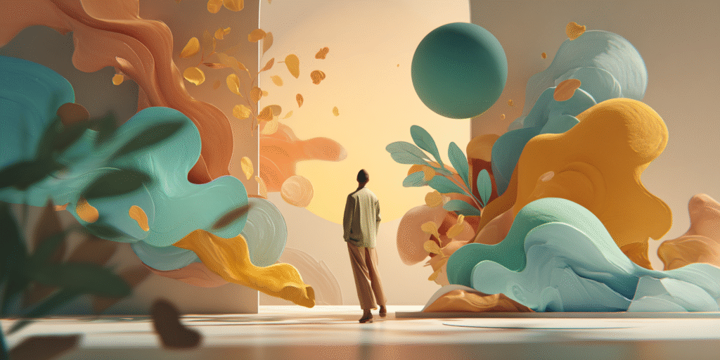 Arte con IA que emociona – escena abstracta