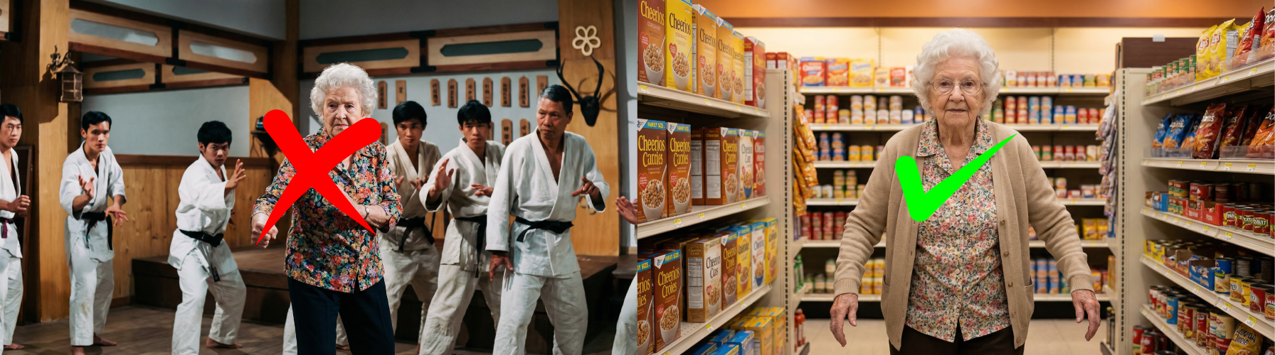 Comparación de resultados en Kling AI Motion Control: muchos personajes en plano genera resultados fallidos, un solo personaje da resultados limpios