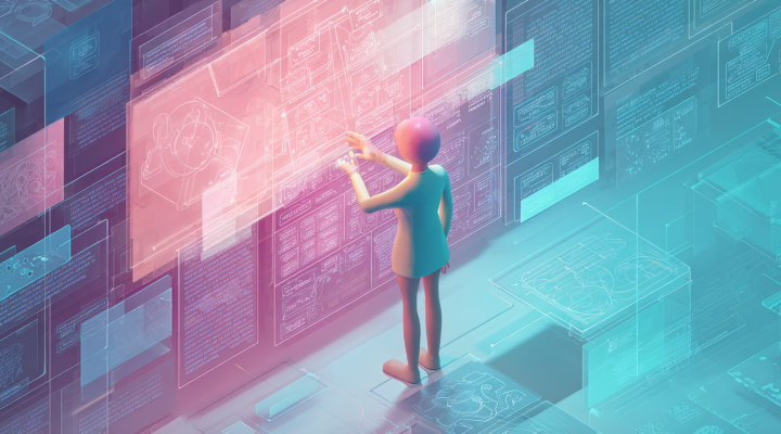 Interfaz visual de gestión de proyectos con inteligencia artificial mostrando estructura de datos y memoria de contexto para producción profesional.