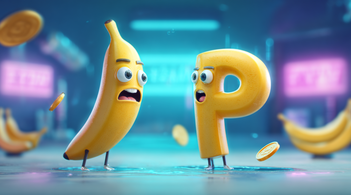 Nano Banana 2 vs Pro: ilustración de banana y letra P como metáfora de pagar por el modelo Pro