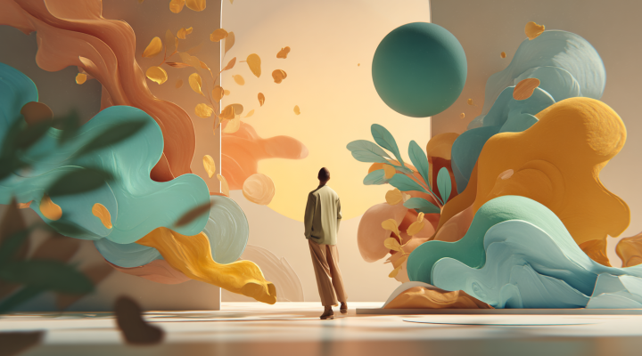 Arte con IA que emociona – escena abstracta